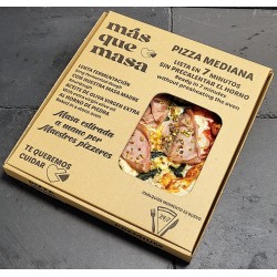 PIZZA MEDIANA MORTADELA DE BOLONIA CON PESTO Y PICTACHO