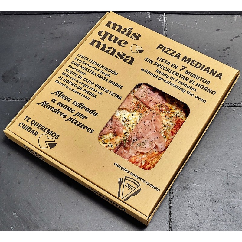 PIZZA MEDIANA JAMÓN Y QUESO